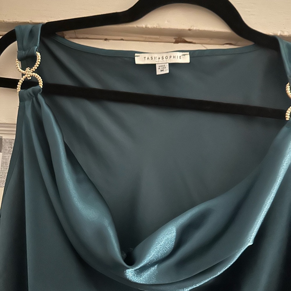 Tasha Sophie Teal Draped Top